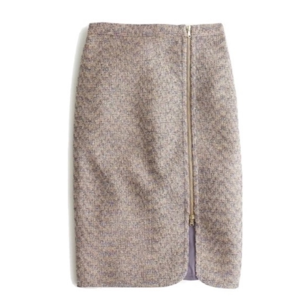 J.Crew tweed sparkle zip front skirt EUC
